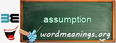 WordMeaning blackboard for assumption